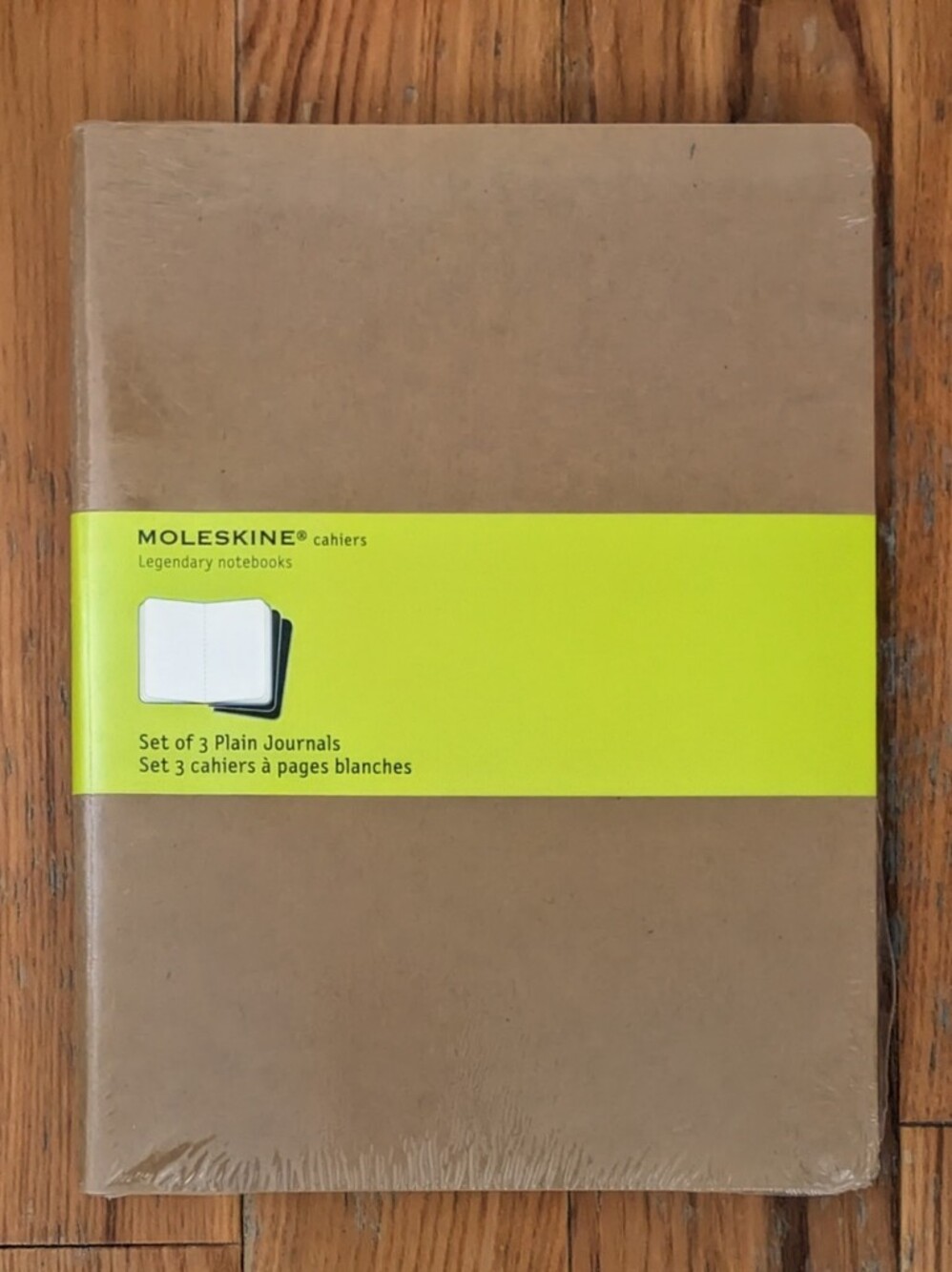 Moleskine Cahiers Set Of 3 Plain Journals 7.5" x 10" Tan Notebook Brand New